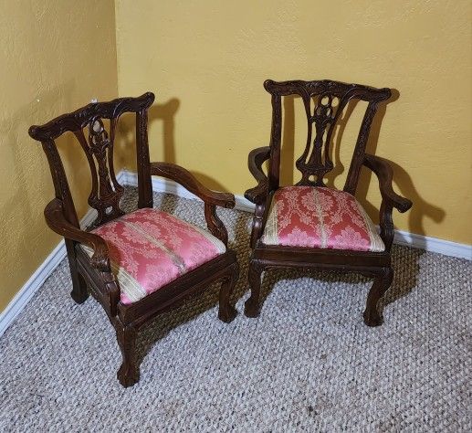 2 Vintage Wooden Child ARM CHAIRS $50 each