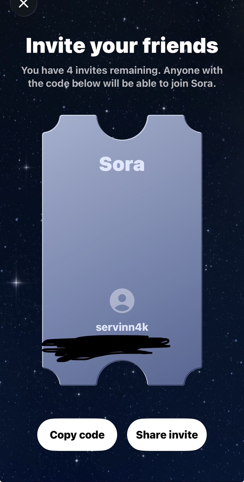 Sora codes for sell