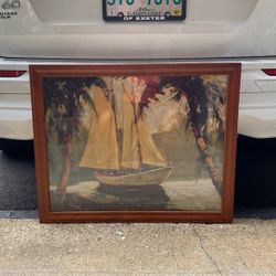 Sailboat In the Caribbean waters 