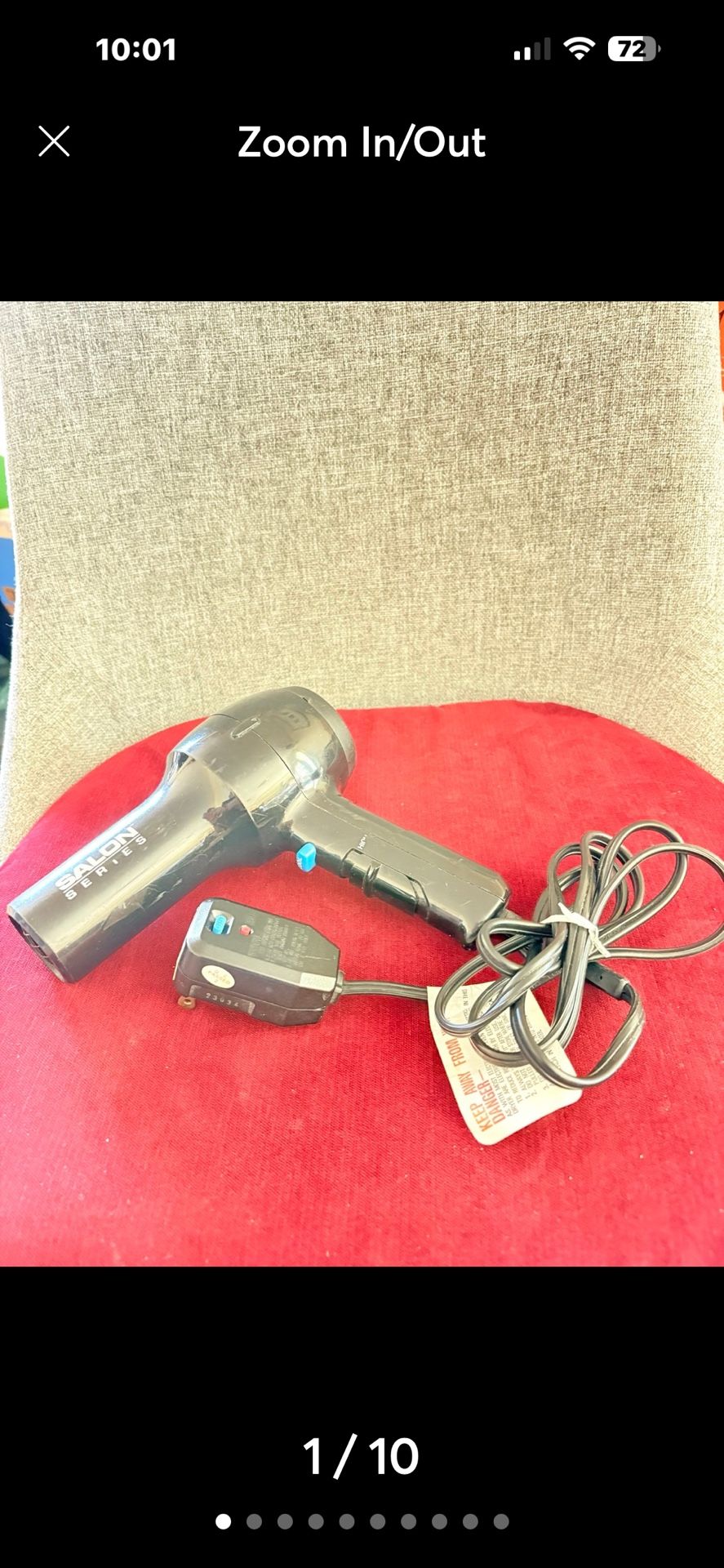 Used Salon Series Hair Dryer  7 1/2”x7”