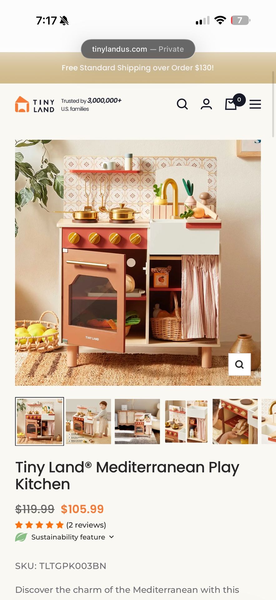 Tiny Land Mediterranean Play Kitchen