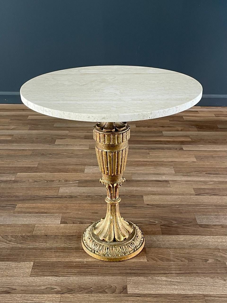 Vintage Italian Neoclassical Gilt-Wood Pedestal Side Table, c.1960’s
- Delivery Available