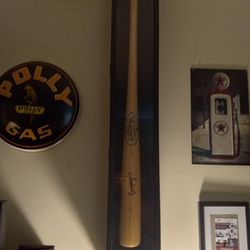 John Smoltz Signed Bat And Baseball In Display Case With Certificate Of Authenticity