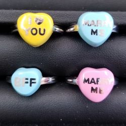 Sterling Silver And Enameled Rings