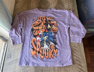 SONIC Cotton-on Kids Collab purple & orange “Let’s Get Spooky “ pumpkin graphic tee size 4