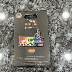 Disney Pride CollectionMickey Mouse and Friends Trading Pin with Castle.  Brand new on original card.  
