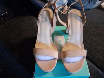 Ankis nude suede platform sandals