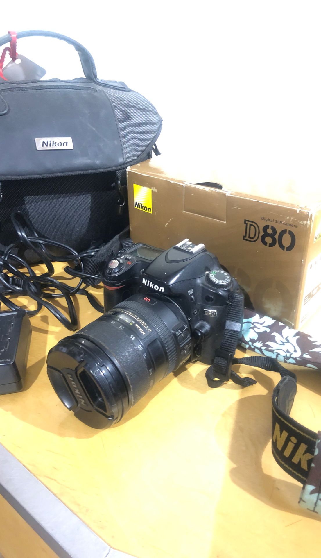Nikon D80 DSLR Camera with Lens, charger, bag