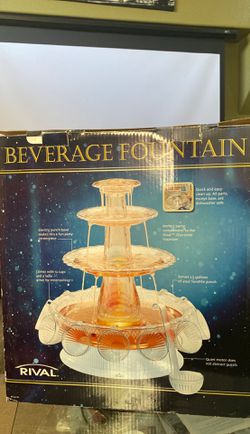 Rival Beverage Fountain DAZZLE 2.5 Gallon Bubbles and Lights NIB Model #BF250-Bl
