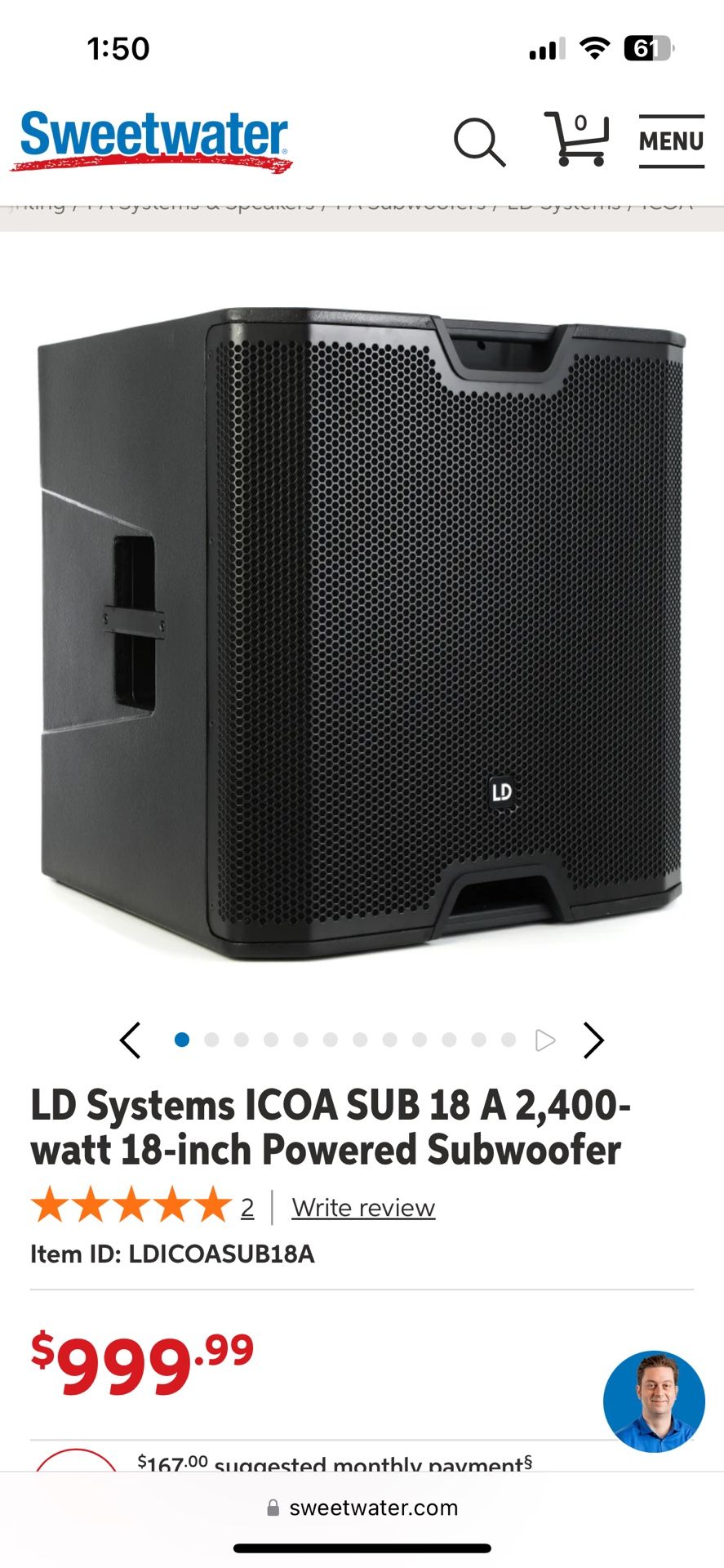 2 LD 18 Subwoofers New