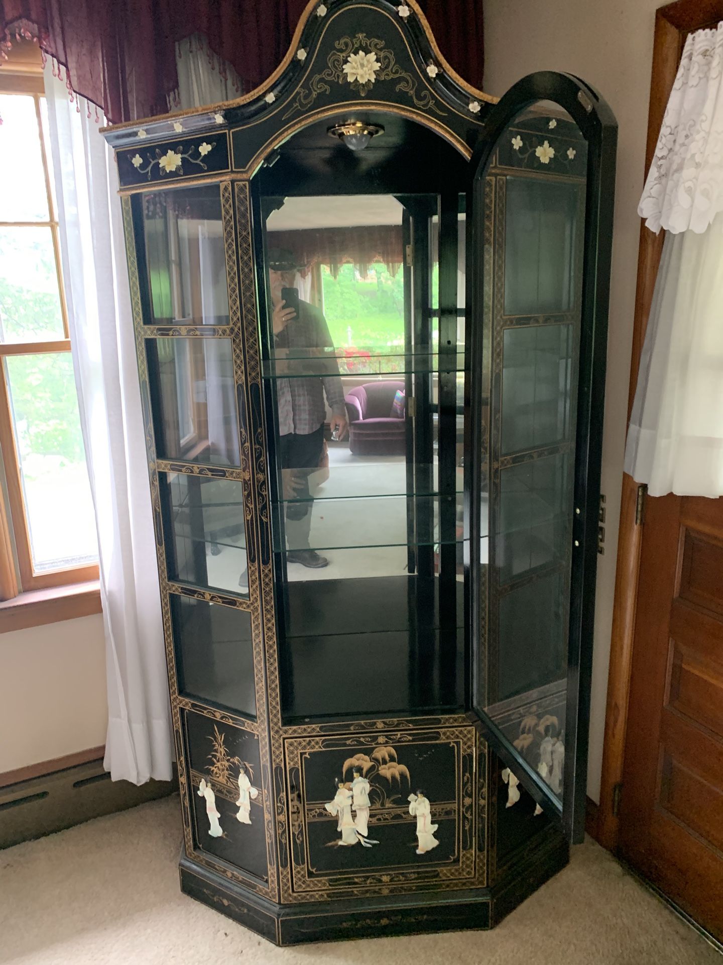 Curio Glass Shelf Cabinet