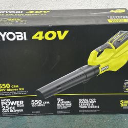 Ryobi 40V 550 CFM Cordless Leaf Blower Kit – Brand New in Box with Battery and Charger