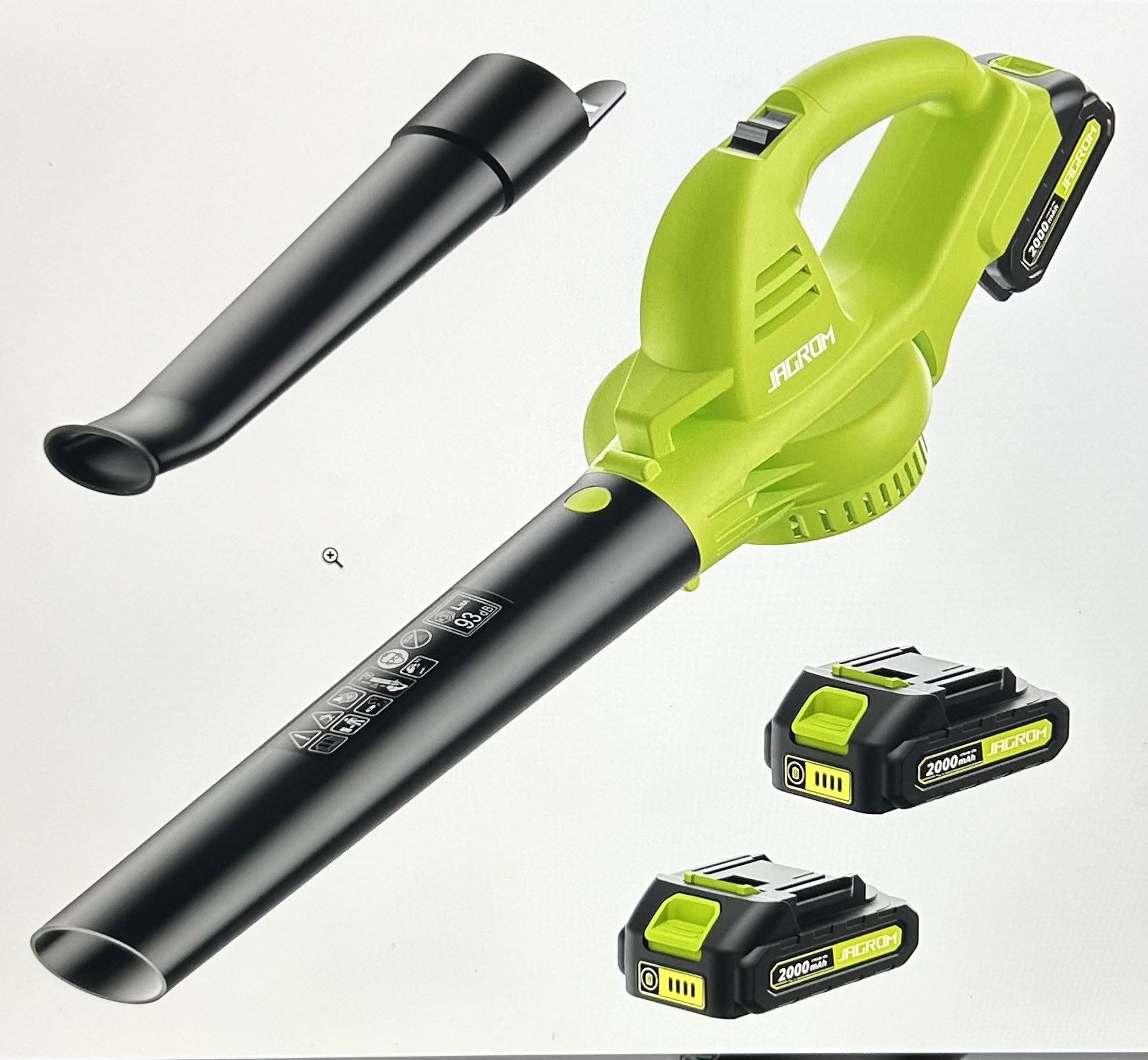 Cordless Leaf Blower With 2 Batteries