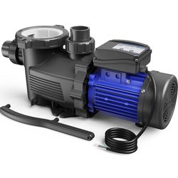 AQUASTRONG In/Above Ground Pool Pump, High Flow (with Timer, 2HP, 8917 GPH, 220V)