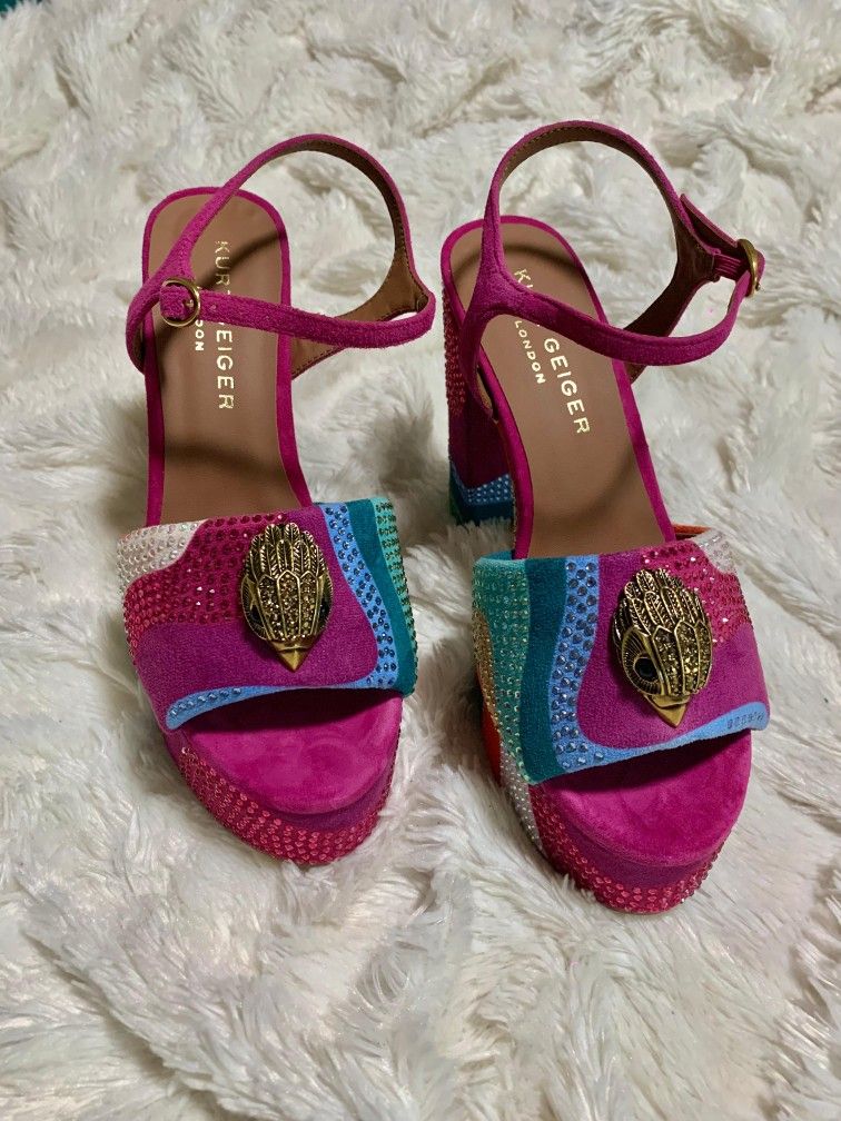Kurt Geiger Pink And Purple Platform Heels