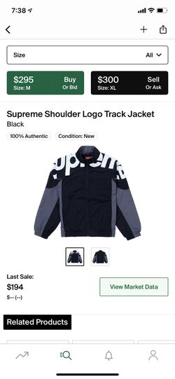 Supreme Shoulder Logo Track Jacket Black for Sale in Woodway, WA