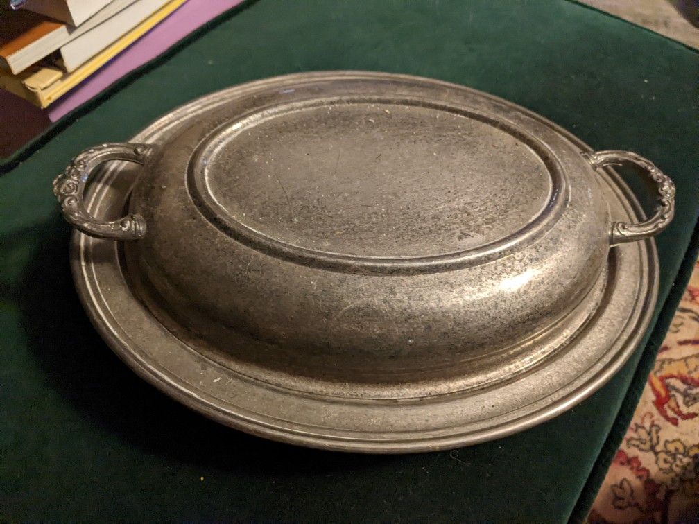 Decorative Silver Serving Bowl