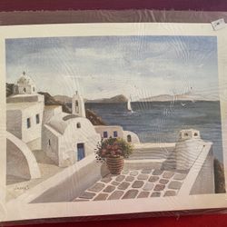 14.25 Inch x 11 Inch Original Poster Print From Greek Hand Paintings Imported From Greece