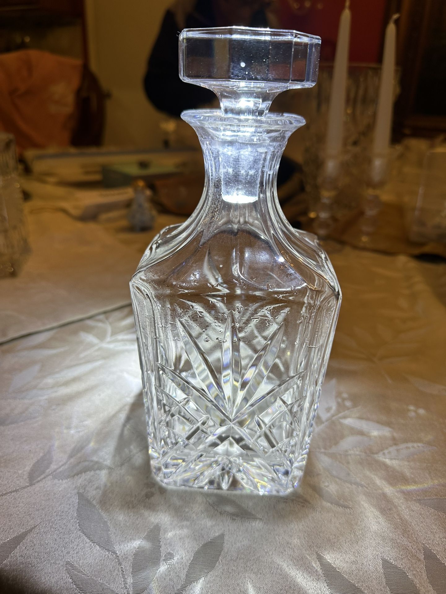 Leaded, crystal decanter, octagon top