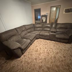 Grey Couch With Matching Recliner