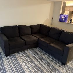 Dark  Gray L-Shaped Couch