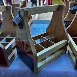 🎄 Handmade Wooden Beer Caddy – Perfect Christmas Gift! 🍻
