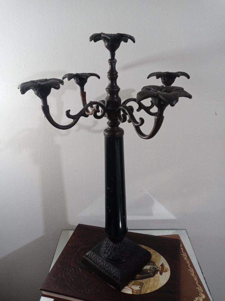 Vintage 5 Tier Bronze Metal Candelabra - Candleholder - Centerpiece 18.5"×10"r