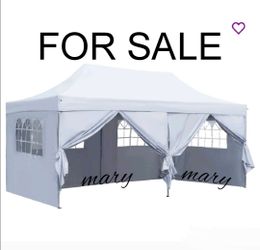 10x20 Pop Up Canopy Tent with 6 Removable Sidewalls, Windows, Durable Easy Pop Up Outdoor Canopy,