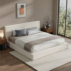 AirFrame King Size Bed Frame with Headboard, Cloud Upholstered Platform Bed Fram