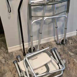 Cane, Walker And Shower Chair