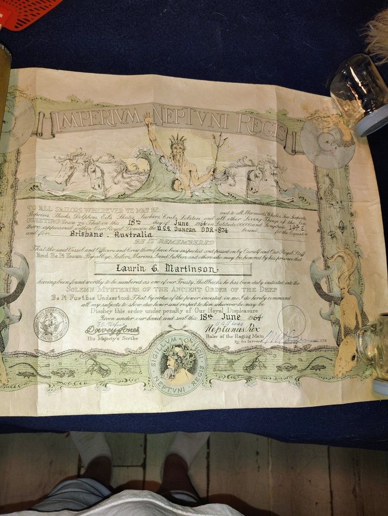 1964 US Navy Certificate