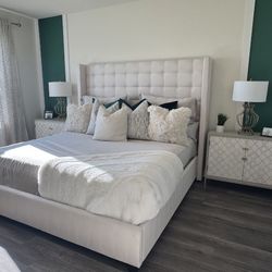 Beautiful White Bedroom Set - Nightstand - SAME DAY DELIVERY 