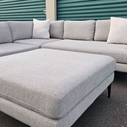 FREE DELIVERY!!! West Elm "Andes" 4pc Sectional Couch + Ottoman ($4.2K Retail...65% OFF!!!)