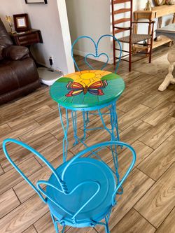 Mid-century 3 Piece Hand Painted Ice Cream