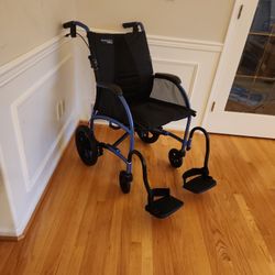 18" Transport Chair Wheelchair Type Light Weight  Attendant Brakes