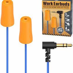 Headphones for Work, Safety Foam Earbuds Headphones That Look Like earplugs for Hearing Protection Noise Isolation-Great for Work Shift, Construction,