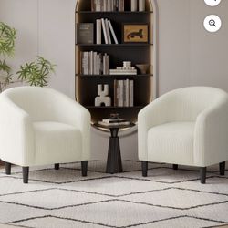 Set Of 2 Modern Barrel Chairs 