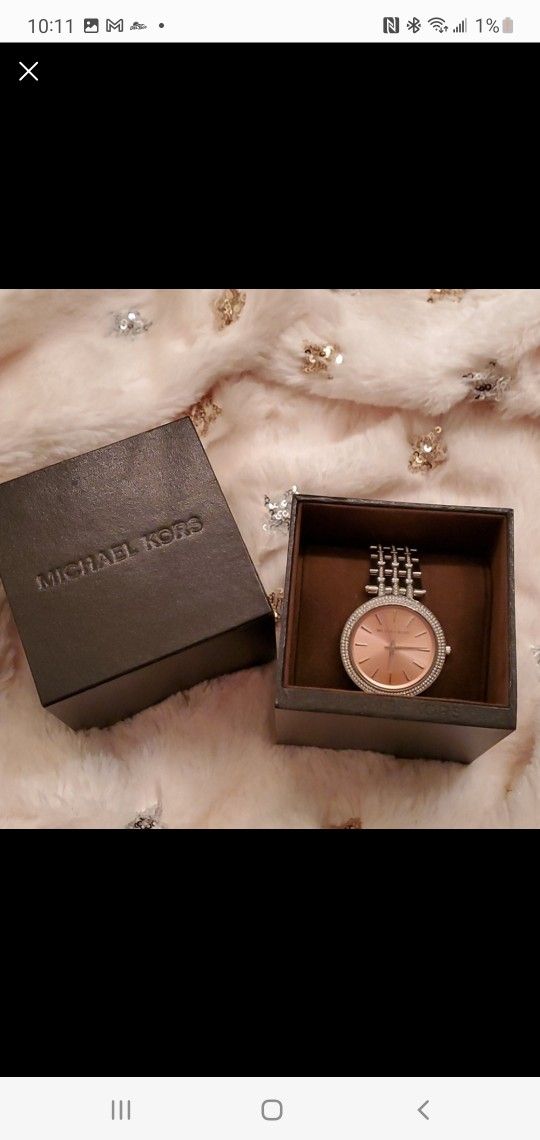 Michael Kors Rose Gold Diamond Encrusted Watch