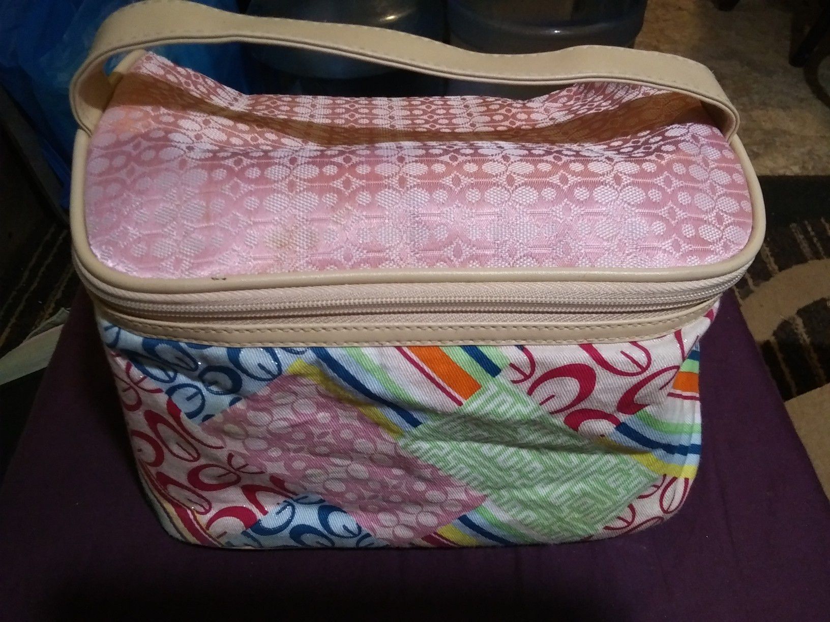 One large and one small cosmetic bag