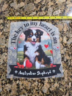 DTF T-shirt/Bag transfer "The Key to My Heart is an Australian Shepherd"