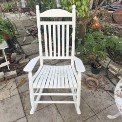 Rocking Chair Wooden White Farm House Style 