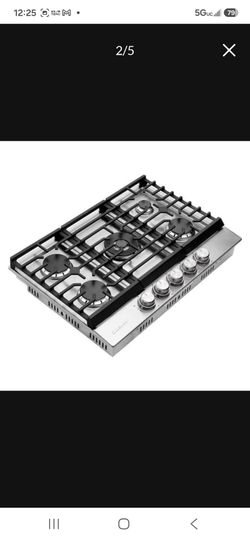 Cosmo
30 in. Haven Collection Recessed Drop-in Gas Cooktop with 5 Sealed Burners, Cast Iron Grates in Stainless Steel
