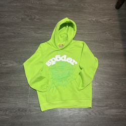 Sp5der Web Hoodie Slime Green and grey worldwide! 