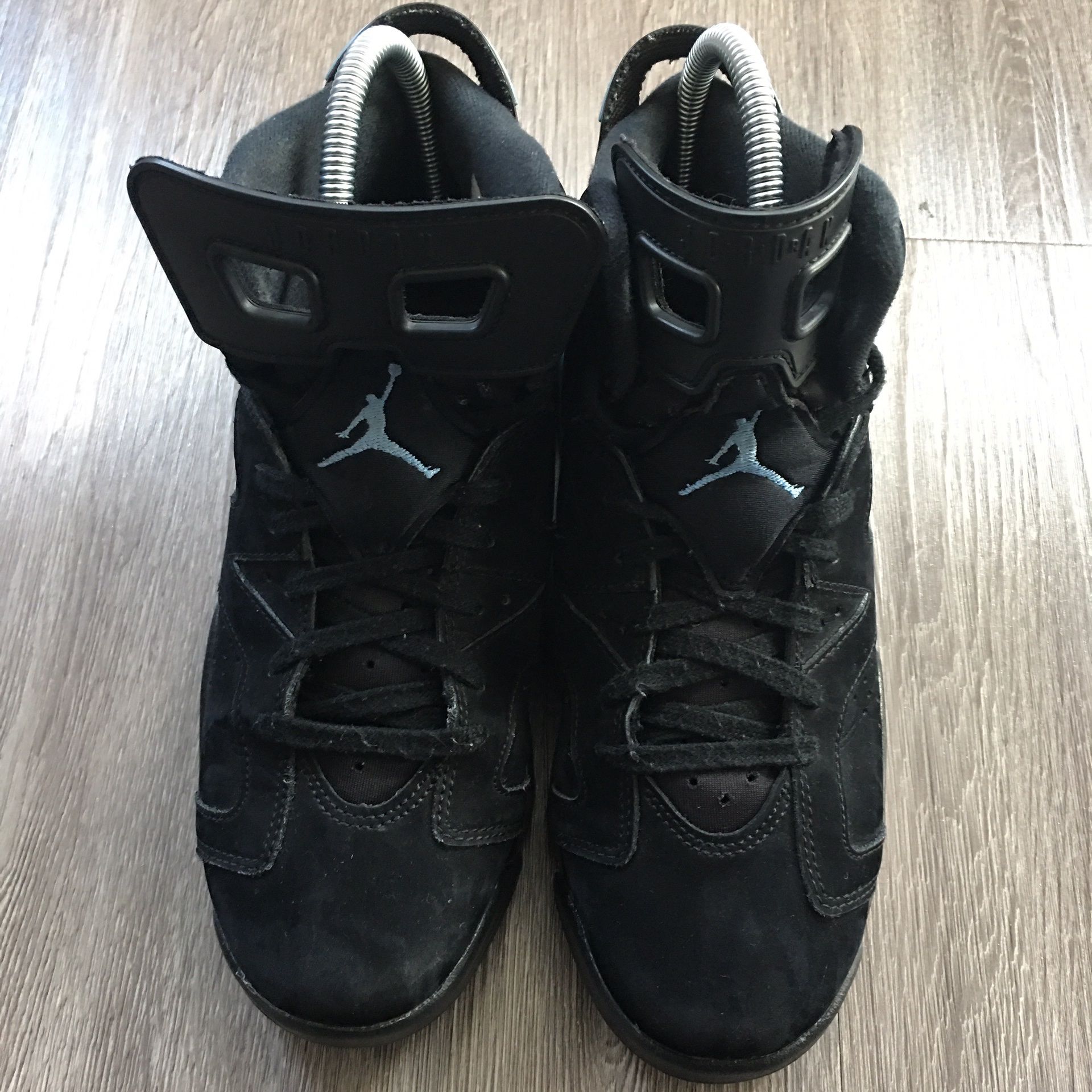 Nike Air Jordan 6 VI Retro Athletic Basketball Sneaker Shoes Black Size 7 Boys Mens