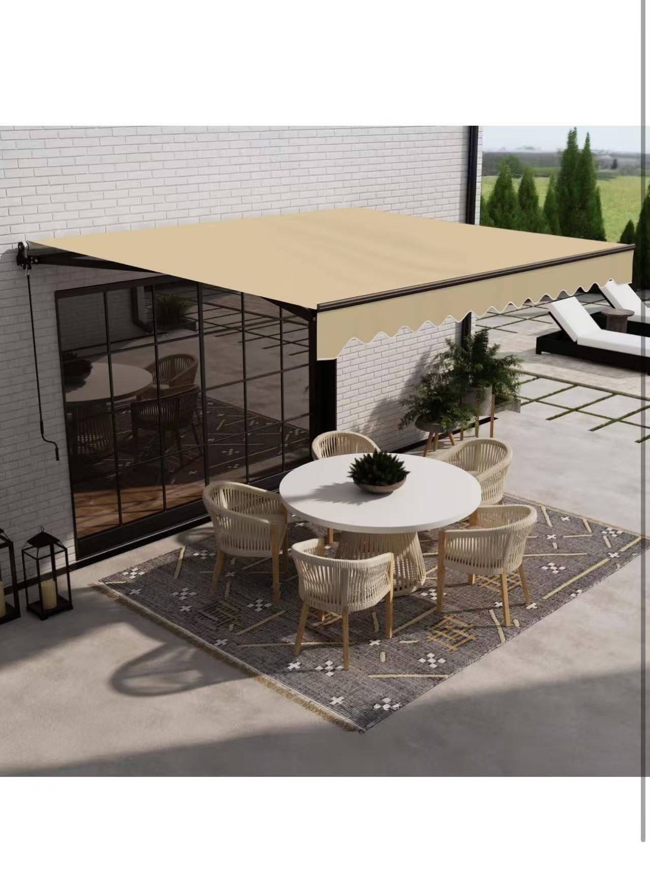20x10 feet Caribbean Style Electric Black Frame Awning