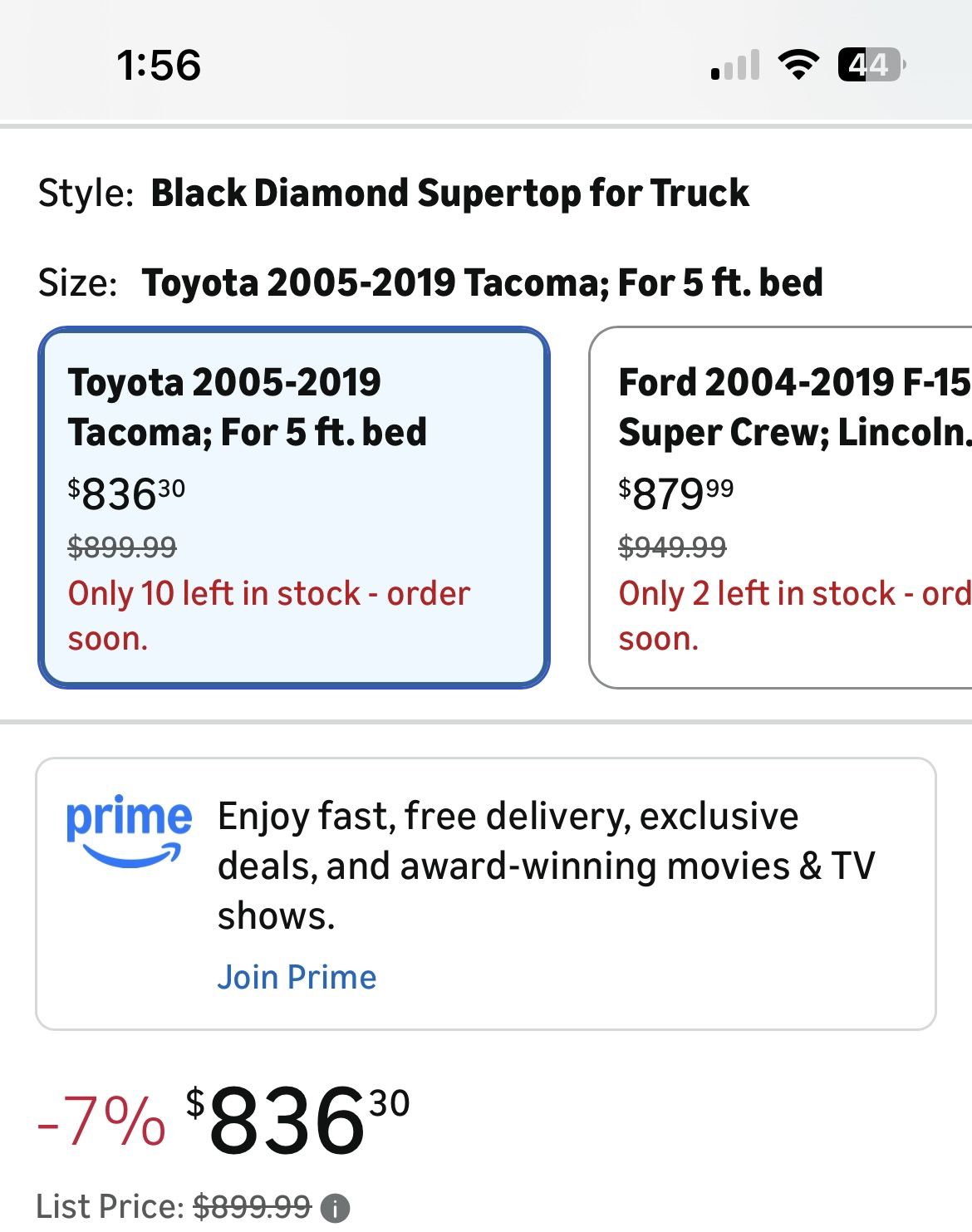 Toyota Tacoma Soft Canopy Top