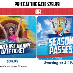 2 Wild rivers Water park Tickets