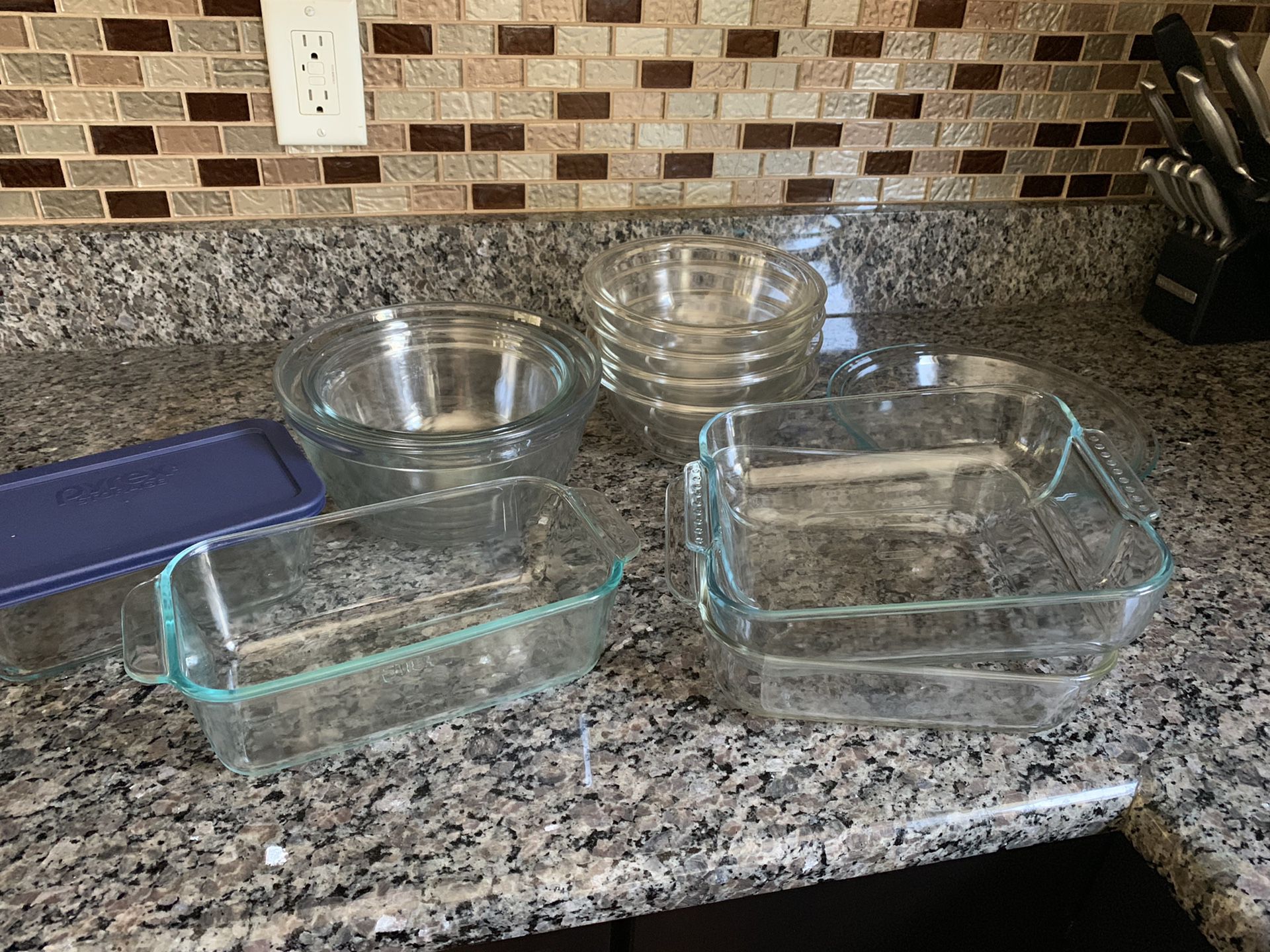 Assorted glass bowls and baking dishes