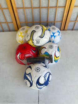 6 Brand New Size 3 Euro 32 Panel Soccer Balls