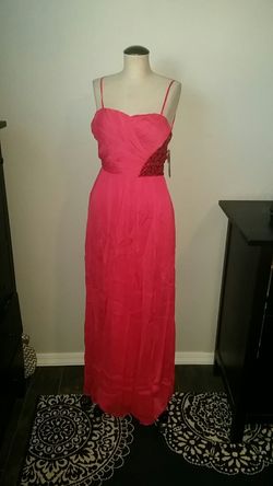 New Size 0 women's juniors pink beaded formal prom dress with cutout design nwt from Bloomingdale's